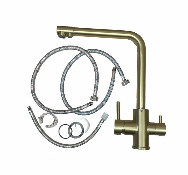 Gold Kroner Stainless Steel SP8045G - Подвійна кухонна мийка з нержавіючої сталі Platinum Handmade BV-001730 фото